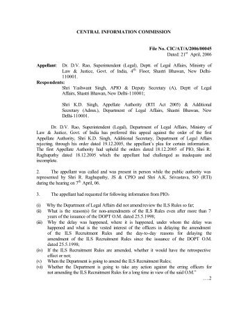 Decision No. CIC/AT/A/2006/00045 dated