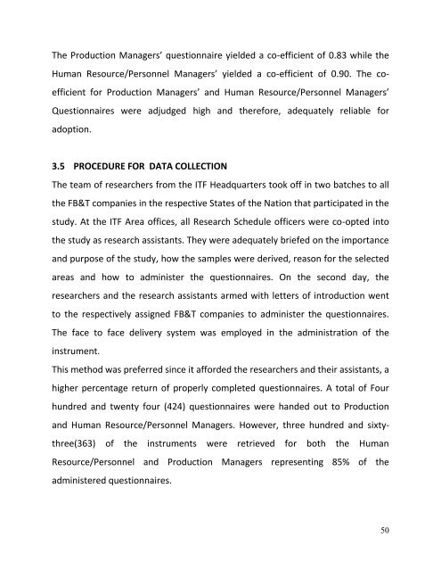 table of contents - ITF Nigeria