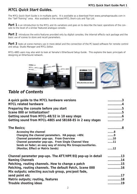 M7CL Quick Start Guides.