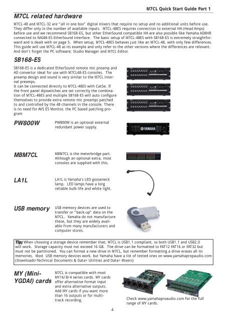 M7CL Quick Start Guides.