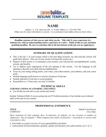 RESUME TEMPLATE - Icbdr