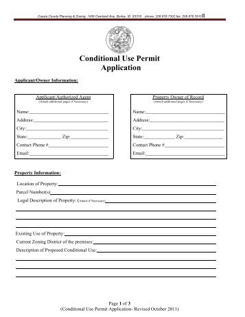 Conditional Use Permit Application - Cassia County Government