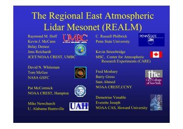 The Regional East Atmospheric Lidar Mesonet (REALM) - AeroCom