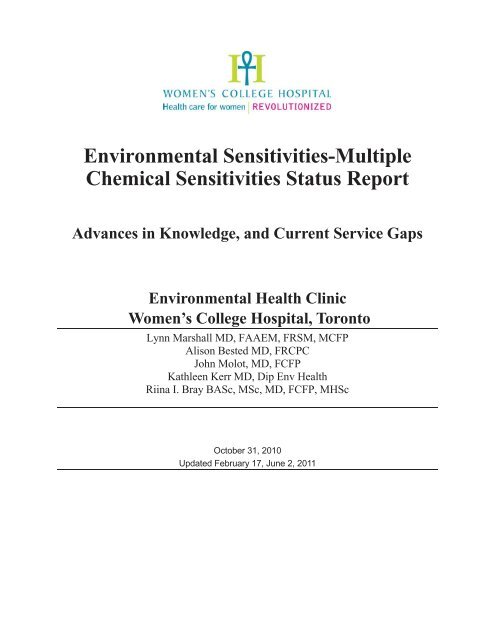 Environmental Sensitivities-Multiple Chemical Sensitivities Status ...