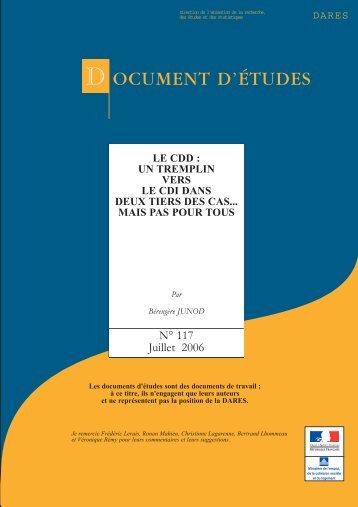 Le CDD - MinistÃ¨re du Travail, de l'Emploi, de la Formation ...