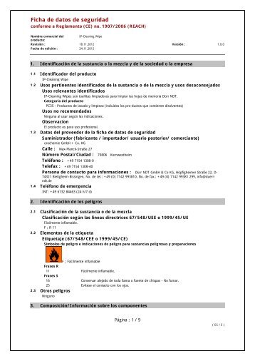 Ficha de datos de seguridad - duerr-ndt.de