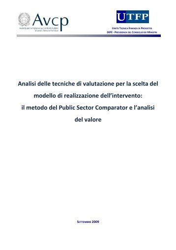 Analisi delle tecniche di valutazione per la scelta del ... - UTFP