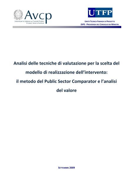 Analisi delle tecniche di valutazione per la scelta del ... - UTFP