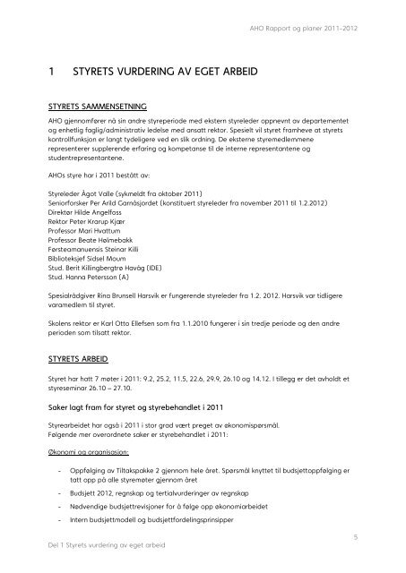 Rapport og planer 2011-2012 - Arkitektur- og designhÃ¸gskolen i ...