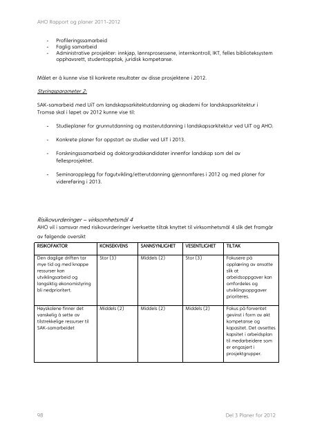 Rapport og planer 2011-2012 - Arkitektur- og designhÃ¸gskolen i ...