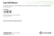 Last Call Return (English) - CenturyLink