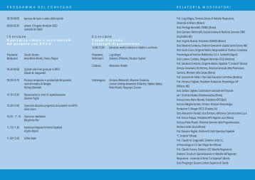 RELATORI & MODERATORI PROGRAMMA DEL CONVEGNO ...
