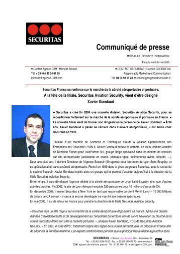 CommuniquÃ© de presse - Agence C3M