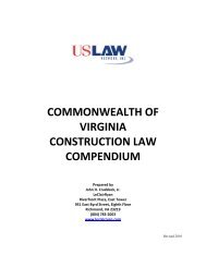 commonwealth of virginia construction law compendium - USLAW ...