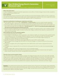 Your Viridian Energy Electric Generation Disclosure Label