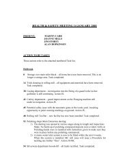 Jan 2003 - Carrs of Sheffield Health and Safety Information