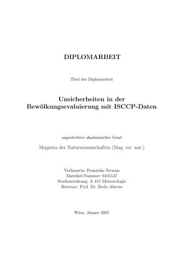 Diplomarbeit - Institut fÃ¼r Meteorologie und Geophysik - UniversitÃ¤t ...