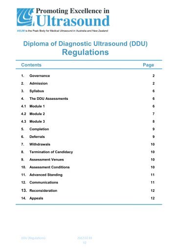 DDU Regulations - Australasian Society for Ultrasound in Medicine
