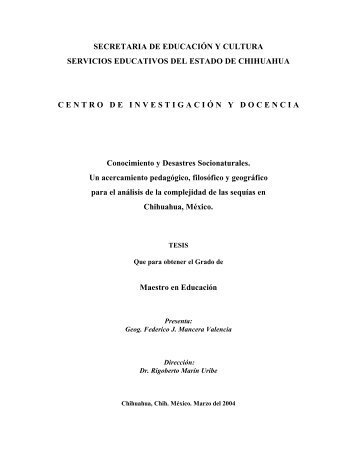 Federico J. Mancera ValenciaTesis de MaestrÃ¬a - El Colegio de ...