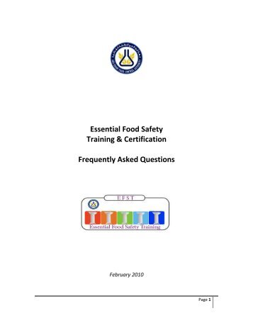 Essential Food Safety Training & Certification Frequently Asked ...