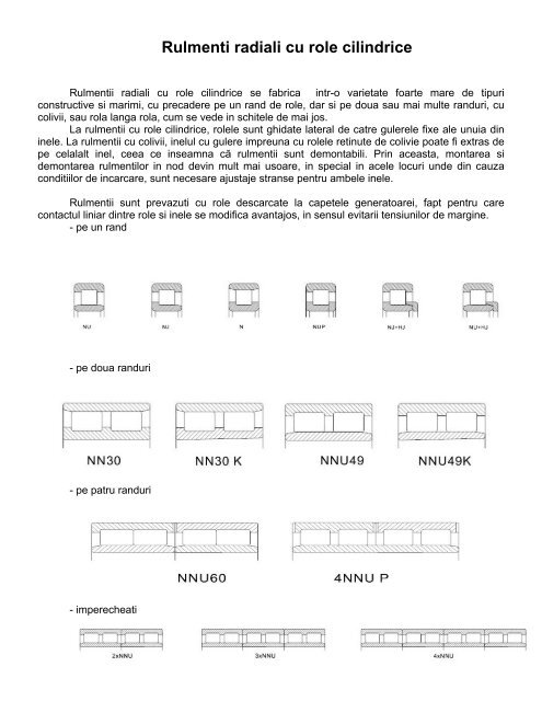 Rulmenti radiali cu role cilindrice