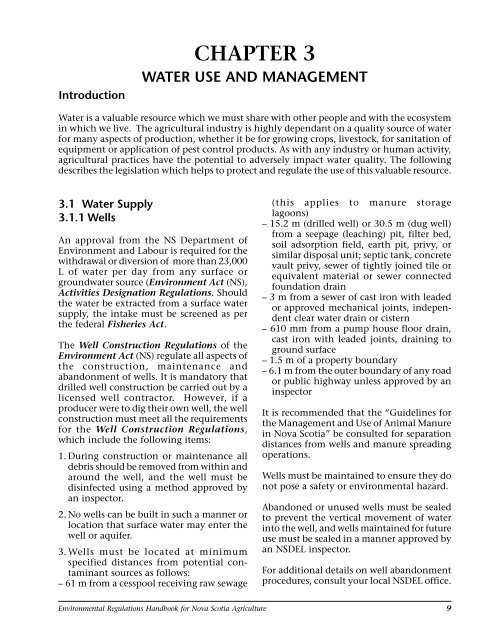 Environmental Regulations Handbook for Nova Scotia Agriculture