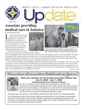 Associate providing medical care in Jamaica - Ursuline Sisters of ...