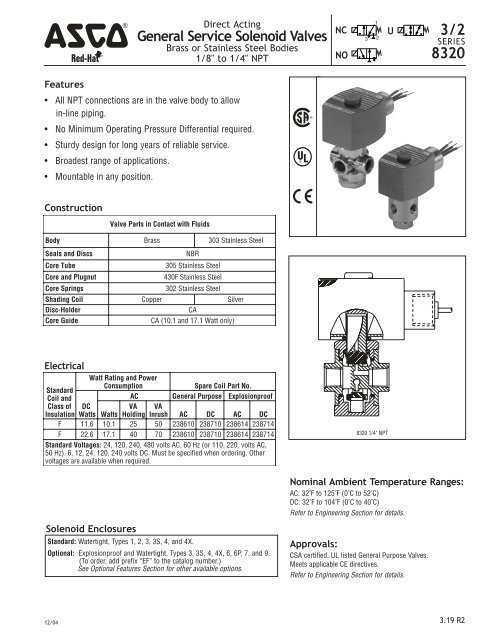 Asco 8320 Solenoid Catalogue.pdf - Apex Distribution Inc.