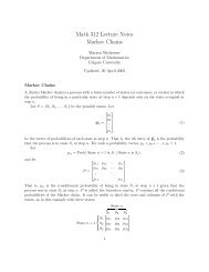 Math 312 Lecture Notes Markov Chains - Department of Mathematics