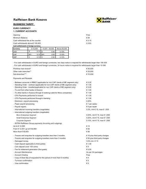 Business Tariff list 2013 updated eng.xlsx - Raiffeisen Bank