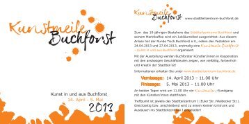 Kunstmeile 2013 Flyer - Stadtteilzentrum Buchforst