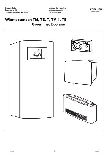 WÃ¤rmepumpen TM, TE, T, TM-1, TE-1 Greenline, Ecolane - Junkers