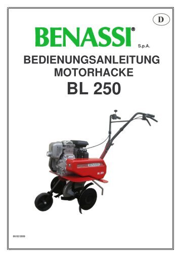 Bedienungsanleiutng motorhacke - Benassi.Eu