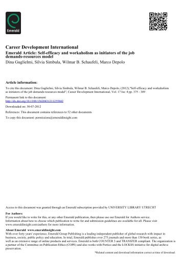 Career Development International - Website of Wilmar Schaufeli