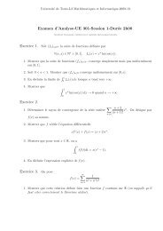 Examen d'Analyse-UE 301-Session 1-Durée 2h00 Exercice ... - LMPT