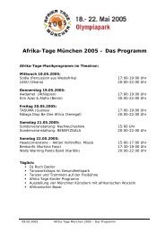 Das Programm - Afrika Tage