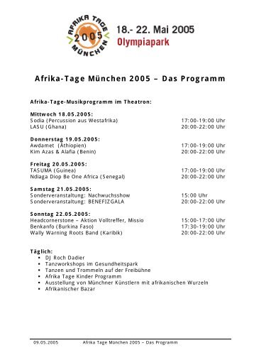 Das Programm - Afrika Tage