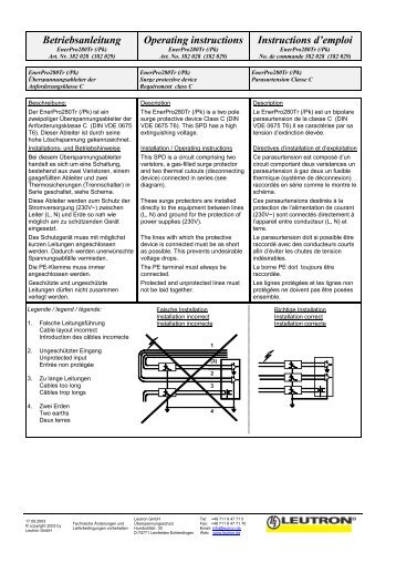 Betriebsanleitung Operating instructions ... - Leutron GmbH