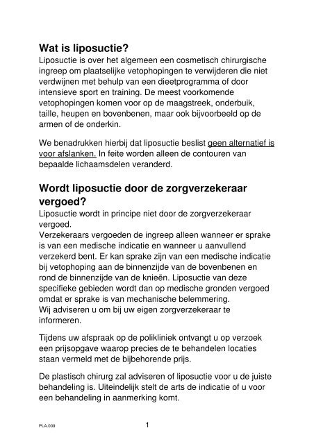 Liposuctie - IJsselland Ziekenhuis