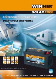 AGM Solarbatterien, Wohnmobil, Camping Batterien - Winnerbatterien