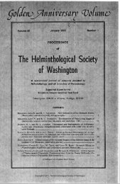 The Helminthological Society of Washington - Peru State College