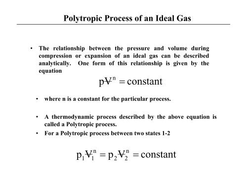 Polytropic Process of an Ideal Gas