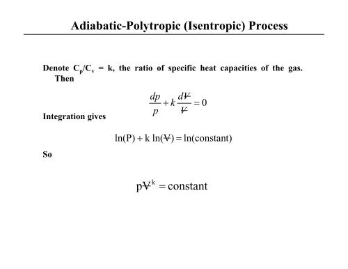 Polytropic Process of an Ideal Gas