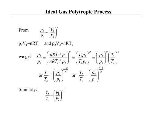 Polytropic Process of an Ideal Gas