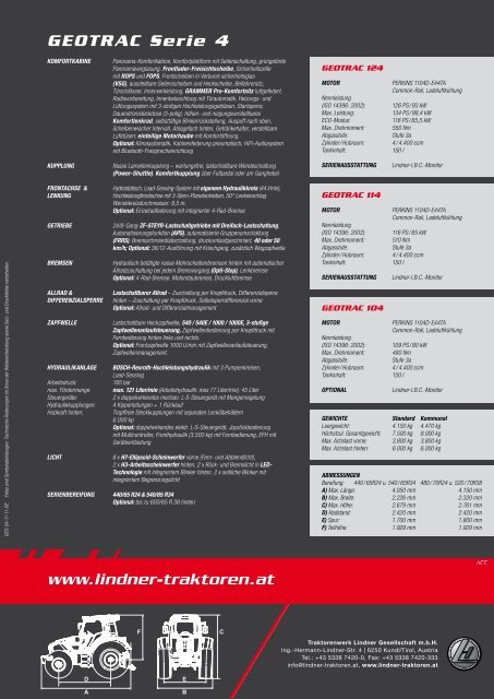 Geotrac Serie 4 - Lindner Traktoren