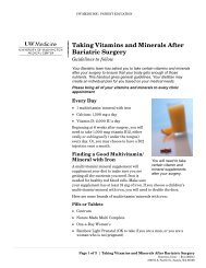 Taking Vitamins and Minerals After Bariatric Surgery - UWMC Health ...