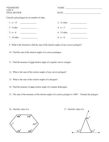 Unit 8 Review Packet