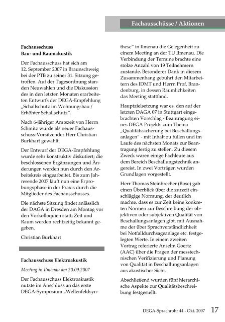 Sprachrohr 44 - Deutsche Gesellschaft fÃ¼r Akustik eV