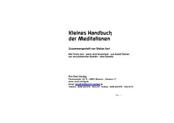 Kleines Handbuch der Meditationen