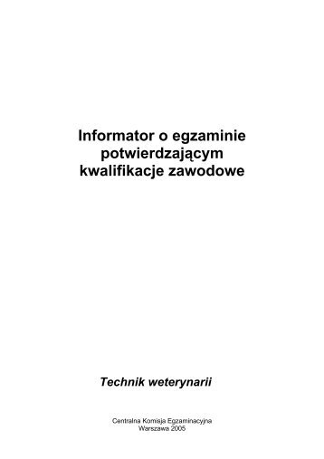 Technik weterynarii - BIP CKE - Centralna Komisja Egzaminacyjna